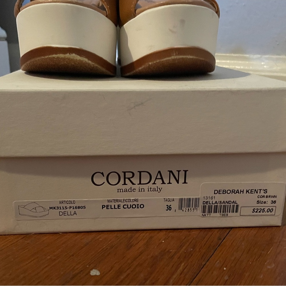 Cordani Italy Della Criss Cross Genuine Leather Platform Wedge Sandal Sz. 36 EU - Picture 5 of 7